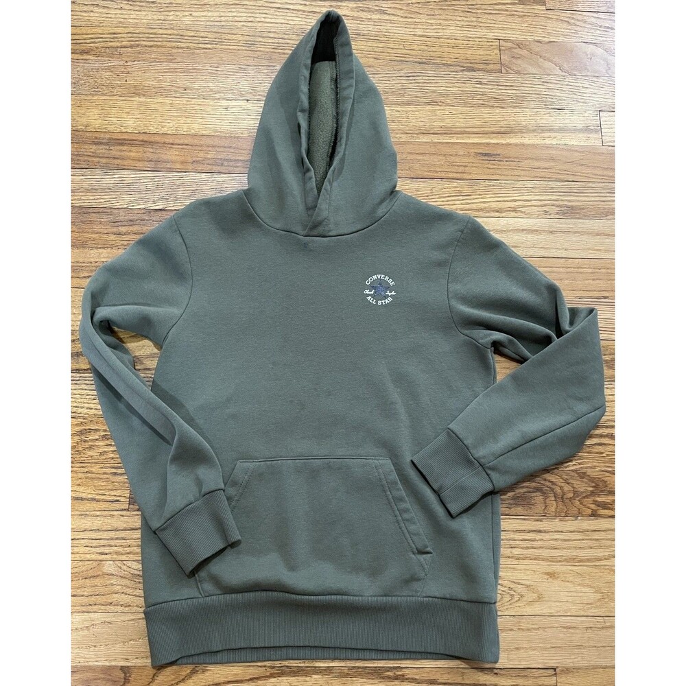 Converse Youth Large L Hoodie Green Pullover Sweatshirt Gently Used